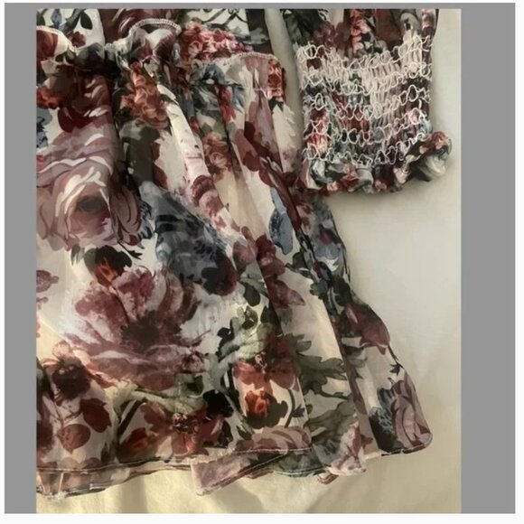 ⭐️ Ruffle Peasant V Neck Hipster Wedding Formal Classy Party Hippie Glam Dress - Picture 5 of 8